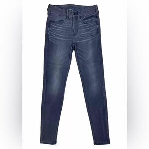 American Eagle Jegging Jeans Womens Sz 2 Black Super Stretch High Rise Skinny